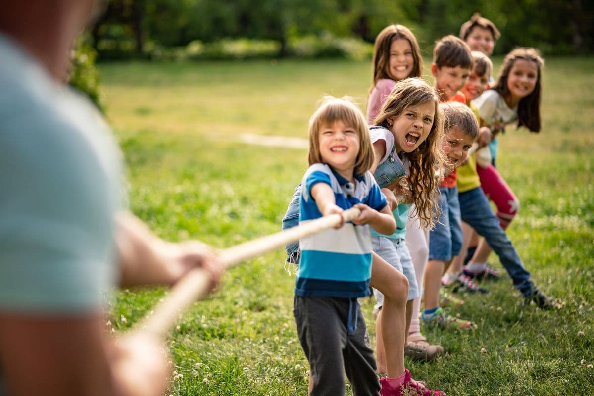 tug of war; team building games for 10-12 year olds; community building activities elementary