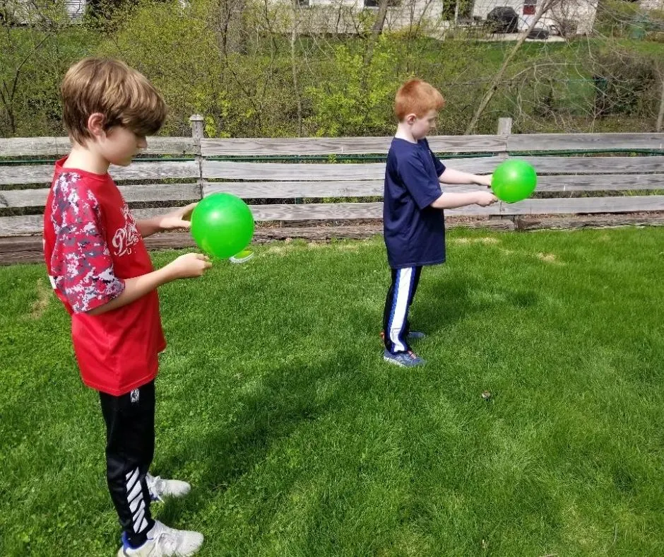 Balloon Walk Relay group games for kids