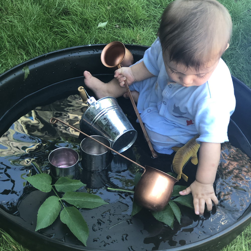 Baby water Play in Tuff Tray
