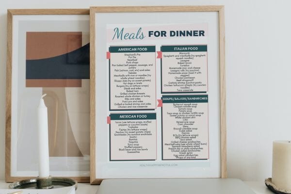 common dining items for the lunch list