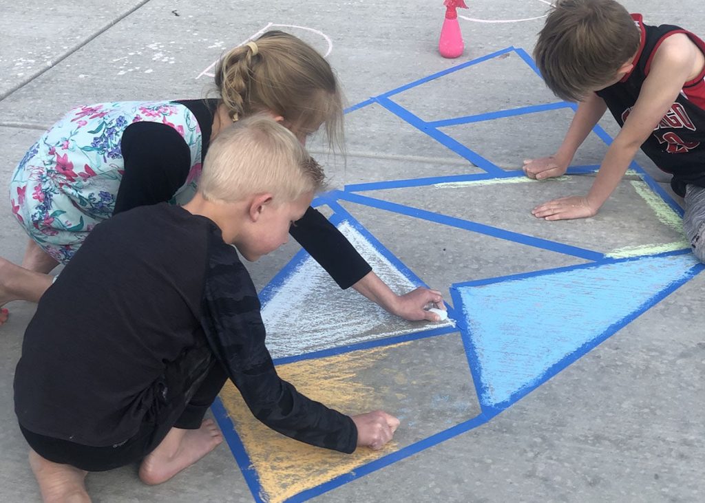 Create a Chalk Mural groups games for kids