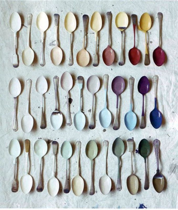 Colorful Dipped Spoons